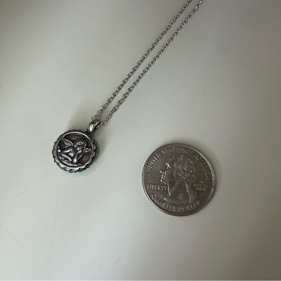 Mariana Crystal Guardian Angel Silver-Tone Necklace w Pedant, - Picture 5 of 8